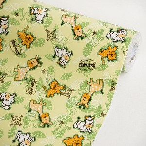 Slickblue Decorative Animal Paradise Peel and Stick Wallpaper, 17.7"x394", Removable, Waterproof Vinyl - 1 of 3