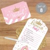 Big Dot of Happiness Little Princess Crown - Fill-In Cards - Pink and Gold Princess Baby Shower or Birthday Party Fold and Send Invitations - Set of 8 - 2 of 4