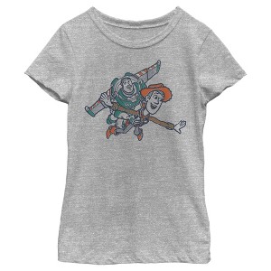 Girl's Toy Story Woody and Buzz Fly With Me T-Shirt - 1 of 4