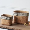 Moda Furnishings 2Pcs Outdoor Garden Rectangular Basket Planters with Geometric Trim - 3 of 4
