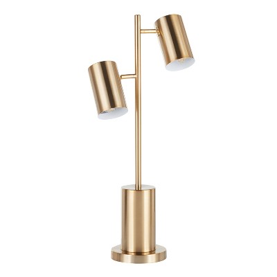 Cannes Contemporary/Glam Table Lamp with Metal Shade White (Includes LED Light Bulb) - LumiSource