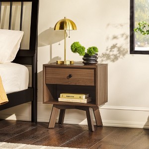 NicBex 1 Drawer Nightstand with Round Knob,Bedside Table with Open Storage Shelf,Modern Side Table for Bedroom - 1 of 4