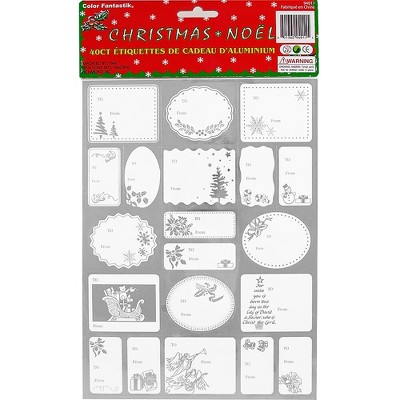 JAM Paper To/From Christmas Gift Tag Stickers Silver Foil 40/Pack 2207016163