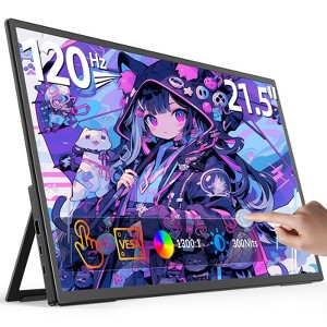 UPERFECT 21.5" 120Hz Portable Gaming Monitor, FHD IPS Screen, USB-C HDMI, VESA Mount, Built-in Speakers - 1 of 4