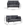 NicBex 68.11 Inch 2 Seat Sofa Couch with USB Charge Port and 2 Pillows for Living Room,Apartment,Office,Gray - 3 of 4