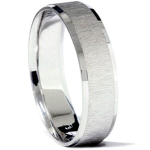 Pompeii3 Mens 14K 6mm Comfort Fit Matte Wedding Band Ring New - 1 of 4