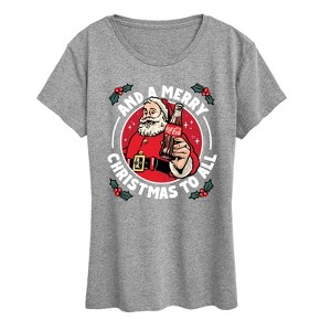 Women's - Coca-Cola - And A Merry Christmas To All Coke Short Sleeve Graphic T-Shirt - 1 of 4