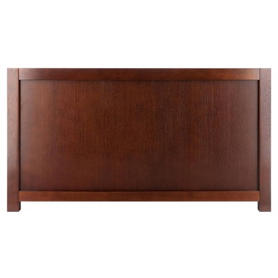 Walnut and Espresso Faux Leather Storage Hall Bench with Cushion