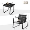 Costway 3PCS Patio Bistro Furniture Set Glass Top Table Garden Deck Black - 3 of 4