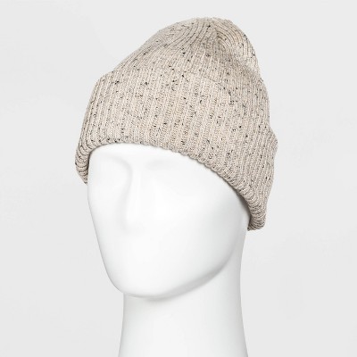 Men's Speckled Knit Beanie - Goodfellow & Co™ Gray One Size