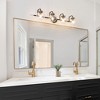 LNC Astrid Polished Gold and Matte Black Modern/Contemporary Vanity  Lights,Textured Globe Glass,1 Light/2 Light/3 Light/4 Light - 4 of 4