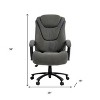 HomeRoots Set of Two Gray and Black Adjustable Height Swivel Rolling Executive Office Chairs - 3 of 4