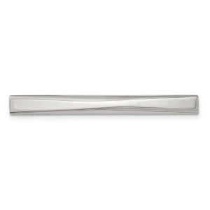 Black Bow Jewelry Stainless Steel Polished Convex Tie Bar, 5.4 x 52mm - 1 of 4
