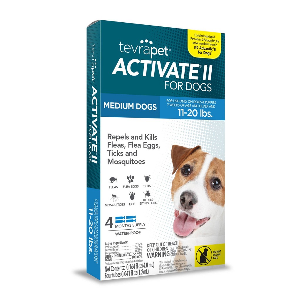 UPC 190623000010 product image for Tevra Pet Activate II Flea and Tick Treatment for Medium Dogs - 11 to 20lbs - 4  | upcitemdb.com