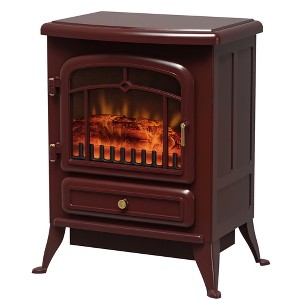 HOMCOM Electric Fireplace Heater, Fireplace Stove with Realistic LED Flames and Logs, and Overheating Protection, 750W/1500W - 1 of 4