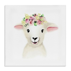 Stupell Industries Baby Lamb Sheep Flower Crown, 30" x 30" - 1 of 4