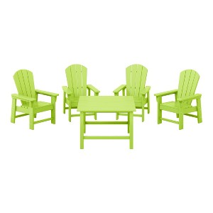 WestinTrends Malibu Kids 5-Piece HDPE Outdoor Square Patio Dining Table and Chairs Set - 1 of 4