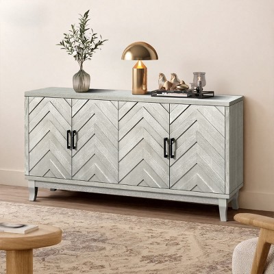 Wooden Sideboard Furniture Living Room Sideboard Entrance Console Cabinet Storage Cabinet With 4 Doors And Adjustable Shelves-Maison Boucle