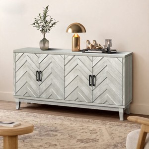 Wooden Sideboard Furniture Living Room Sideboard Entrance Console Cabinet Storage Cabinet With 4 Doors And Adjustable Shelves-Maison Boucle - 1 of 4