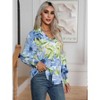 Floral Print Blouse Long Sleeve Button Down Shirts Casual Dressy Blouse Shirts Tops - 4 of 4