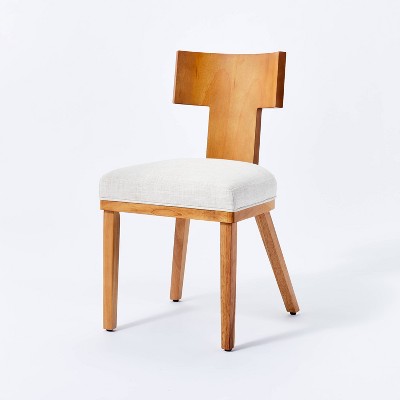 Salduro Sculptural Wood Dining Chair with Upholstered Seat Linen - Threshold™ designed with Studio McGee