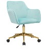 CAVINAS Velvet Adjustable Swivel Office Chair with Gold Metal Legs and Universal Wheels,Desk Chair for Work Study - 2 of 4
