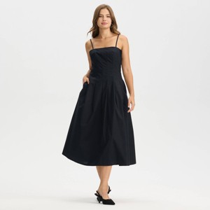Women's Paneled Midi A-Line Dress - A New Day™ Black - 1 of 3