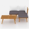 vidaXL Garden Lounge Set Dark grey, White Solid acacia wood, 100% polyester - 3 of 4