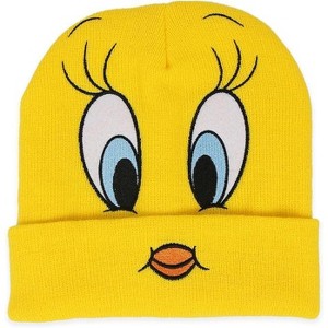 Warner Bros Cute Knit Warm Beanie hat for Kids and Adults - Tweety Winter Hats for Men, Women, Teens, Girls and Boys, Cuffed Beanies - 1 of 4