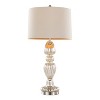 LumiSource (Set of 2) Spade 30" Contemporary Glass Table Lamps Mercury Glass Brushed Nickel and Natural Linen Shade from Grandview Gallery - 3 of 4