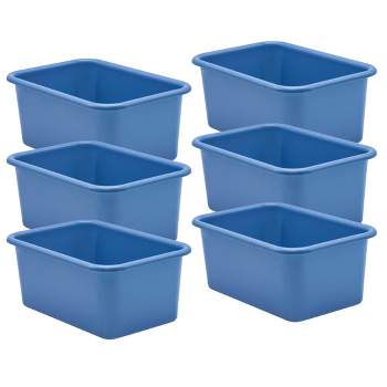 Teacher Created Resources® Slate Blue Small Plastic Storage Bin, Pack of 6