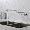CLIHOME Wall Mounted Kitchen Faucet Double Handle Pot Filler Faucet with 2 Built- in Ceramic Cartridge - 4 of 4