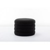 NicBex Boucle Fabric Storage Ottoman with Open Shelf Round Footrest Stool,Black - 2 of 4