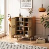 ORRD 4-Door Rattan Storage Cabinet, Modern Natural Rattan Mesh Sideboard with 8 Shelves for Entryway, Living Room - 4 of 4