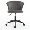 NicBex Office Chair with Adjustable Height Modern Rotatable Velvet Vanity Chair Computer Chair with 5 Wheels for Office, Study, Bedroom, Gray - 4 of 4