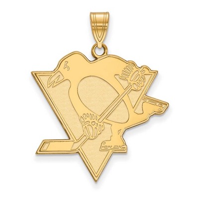 Black Bow Jewelry 10k Yellow Gold Pittsburgh Penguins NHL Extra Large Pendant