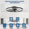 DAKAFUL 16" Smart Silent Flush Mount Ceiling Fan With Light – Invisible Blades, Remote & Timer - Black - 4 of 4