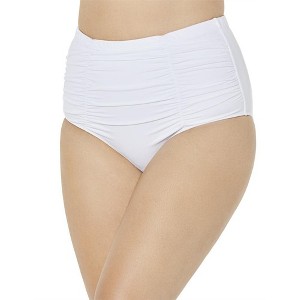 Swimsuits for All Women's Shirred High Waist Swim Brief (Plus Sizes Available) - 1 of 3