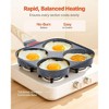 VEVOR 4-Cup Nonstick Egg Pan, Aluminum Omelette Skillet with Lid, Oil Brush & Scraper, Ideal for Eggs, Pancakes, Burgers, Sandwiches, Gas & Induction - 3 of 4