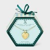 14K Gold Dipped Heart Charm Initial Necklace - A New Day™ Gold - 3 of 4