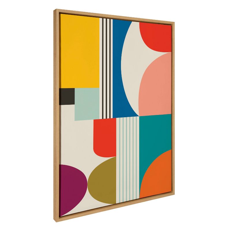 28&#34; x 38&#34; Sylvie Mid-Century Modern Pattern Framed Canvas Natural - Kate &#38; Laurel All Things Decor, 3 of 8