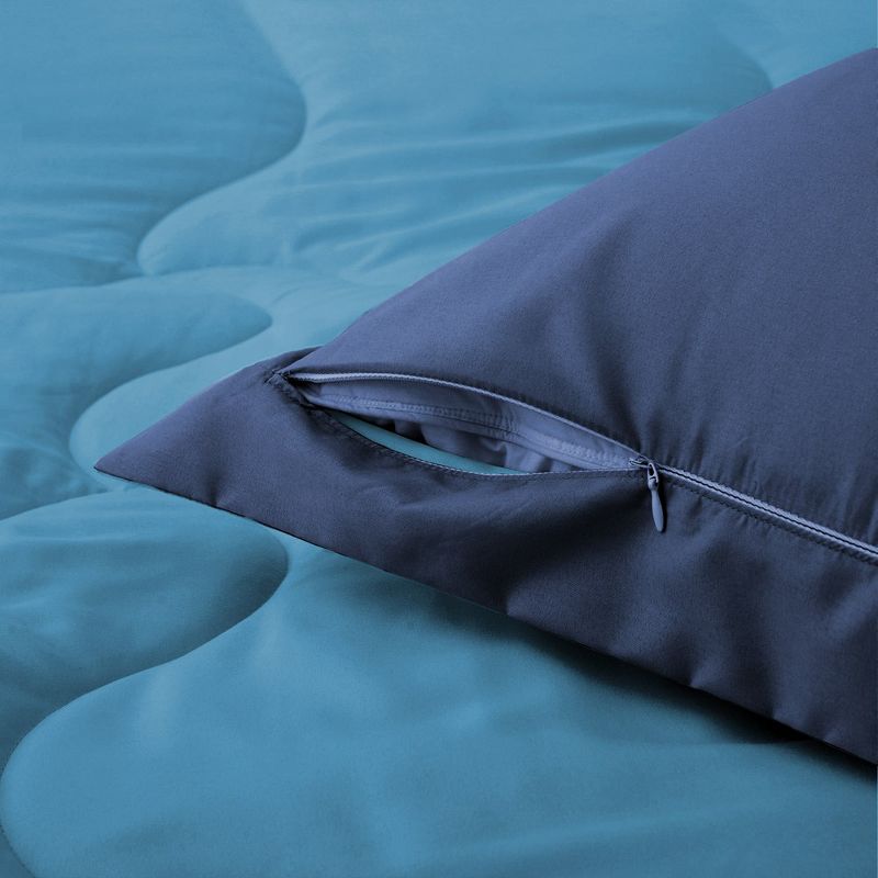 Peace Nest Lightweight Reversible Microfiber Down Alternative Comforter Set, 4 of 7