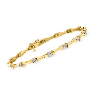 Ross-Simons 0.10 ct. t.w. Diamond Station Bracelet in 18kt Gold Over Sterling - 1 of 4
