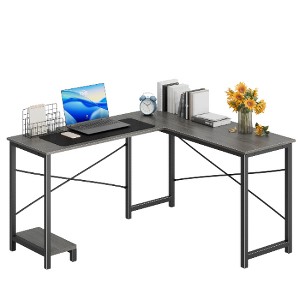 Lyngins L-Shaped Gaming Desk, Modular Computer Desk with Storage Bag & CPU Tray, Stable Office Desk for Home Office, Sturdy Writing Workstation - 1 of 4
