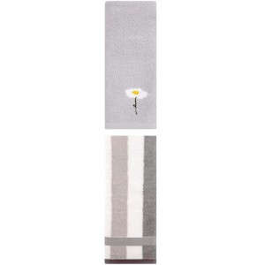 REGALWOVEN Chic Pattern Cotton Soft Absorbent Hand Towels for Bathroom 13" x 30"/13" x 29" 2 Pcs - 1 of 4