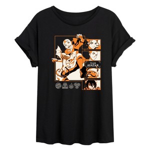Women's - Avatar: The Last Airbender - Team Avatar Oversized Graphic T-Shirt - 1 of 4