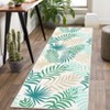 Area Rug Modern Machine Washable Rugs Non Slip Non Shedding Rug Tropics Palm Leaves Low Pile Stain Resistant Foldable Carpet for Bedroom Living Room - 2 of 4