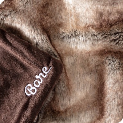 Variegated Mocha Faux Fur Fleece Throw Blanket