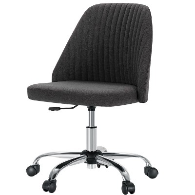 Modern Fabric Armless Adjustable Swivel Office Desk Chairs, Swivel Desk Chair with Wheels, Executive Chair for Home Office-The Pop Home