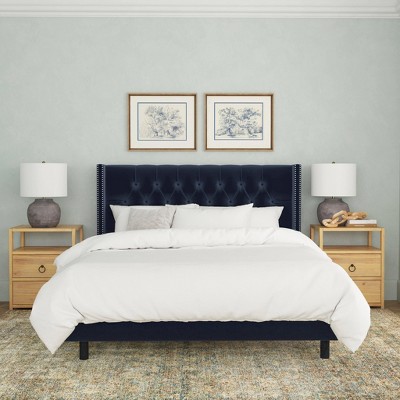 Louis Wingback Platform Bed in Luxe Velvet - Threshold™
